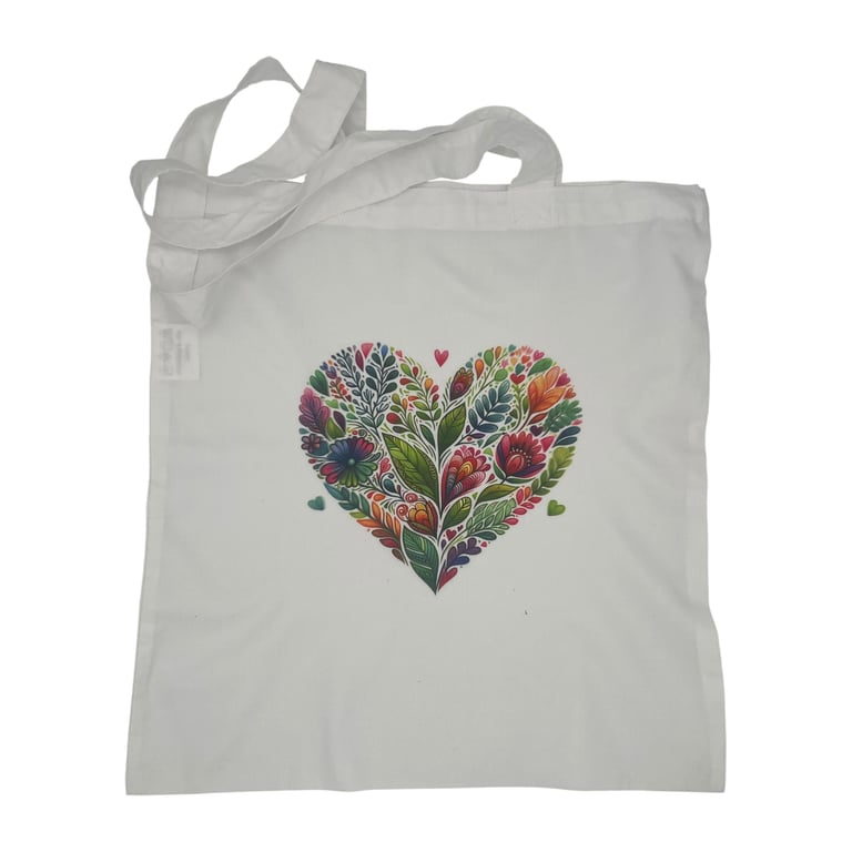 Floral Heart Tote Bag