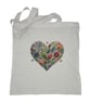Floral Heart Tote Bag - Image 1