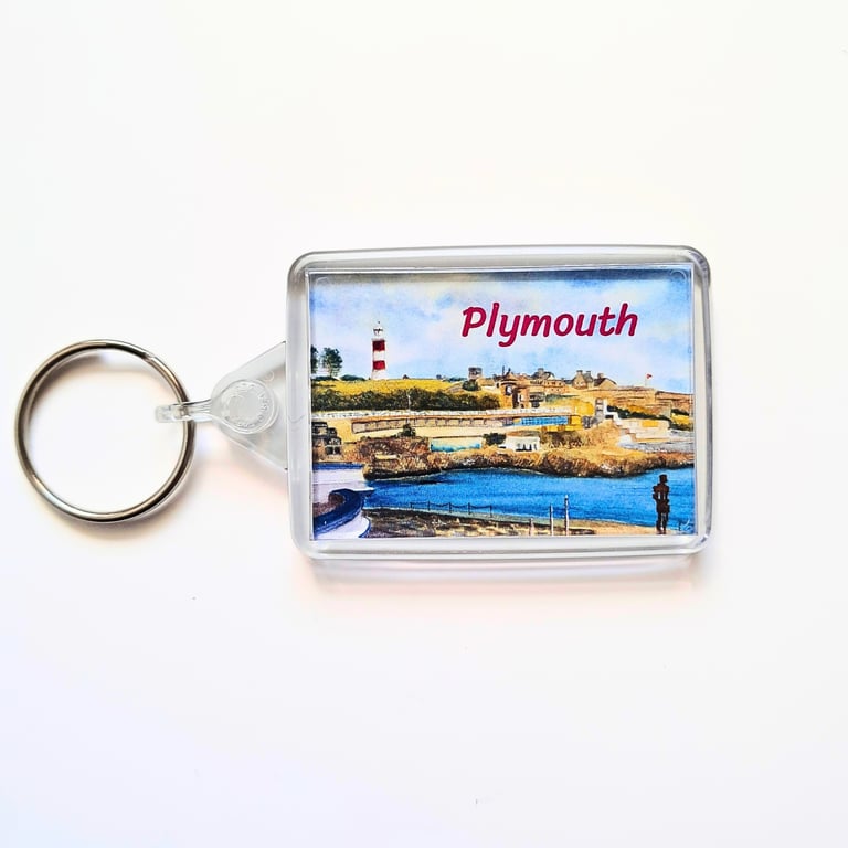 Keyring  Contains Plymouth Hoe Art Print From My Original Painting