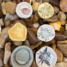 One Ceramic drinking stone for insects bath decorative stones handmade.