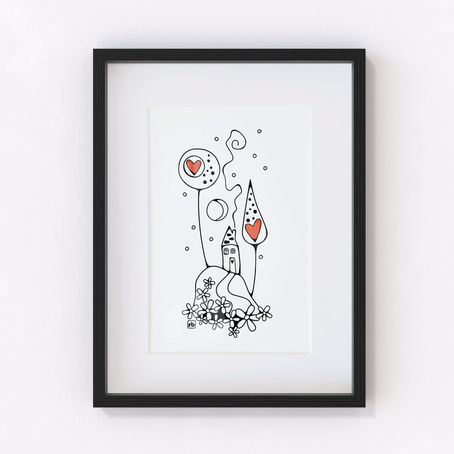 Midnight In The Forest illustration, Giclee print