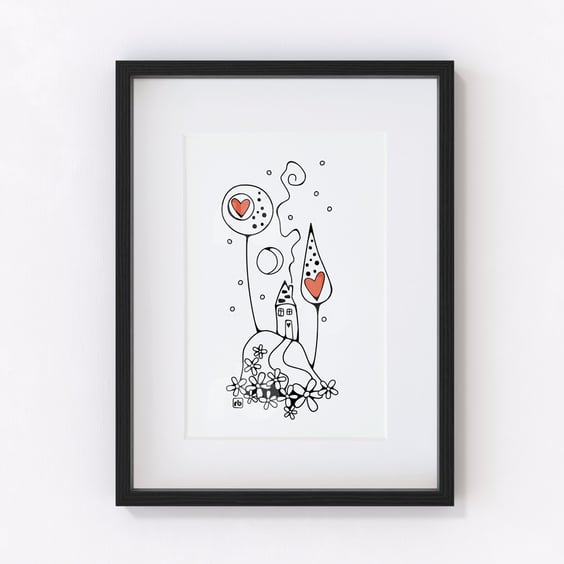Midnight In The Forest illustration, Giclee print
