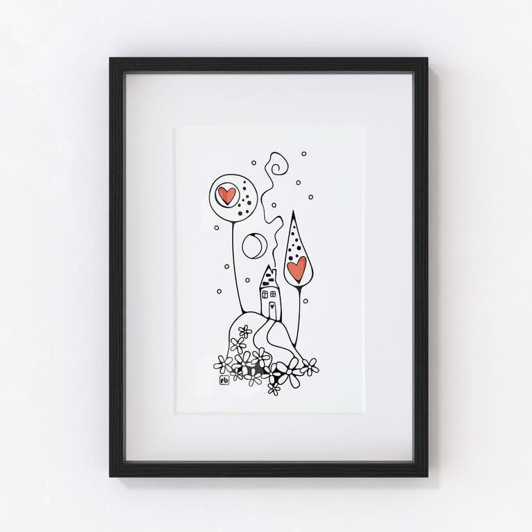 Midnight In The Forest illustration, Giclee print