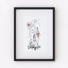 Midnight In The Forest illustration, Giclee print