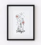 Midnight In The Forest illustration, Giclee print