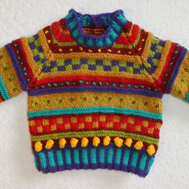 Stripes and Bobbles Baby Jumper Pattern. Knitting Pattern. PDF Knitting Pattern