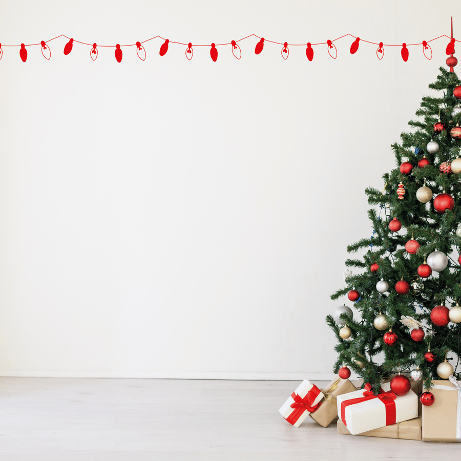 Christmas Lights Vinyl Sticker Home Decoration Christmas Wall