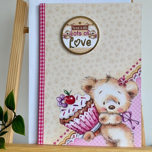 Card. Send someone lots of love with this cute bear card