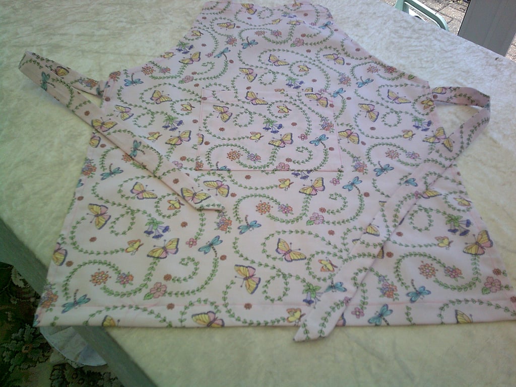 Butterflies and flowers Child's apron