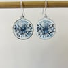 Copper Enamel Earrings with Allium Design