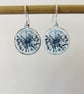 Copper Enamel Earrings with Allium Design