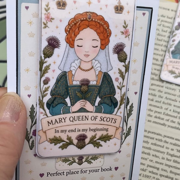 Mary Queen of Scots Magnetic Bookmark - Scottish History Gift - Hand made