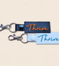 Thrive Keyring - Embroidered Positive Word Faux Leather Bag Charm