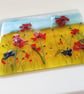 Fused Glass Poppy Meadow Art: Countryside Canvas Wall Hanging - Image 4