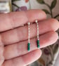 Chrysocolla Bead and Recycled Sterling Silver Drop Earrings