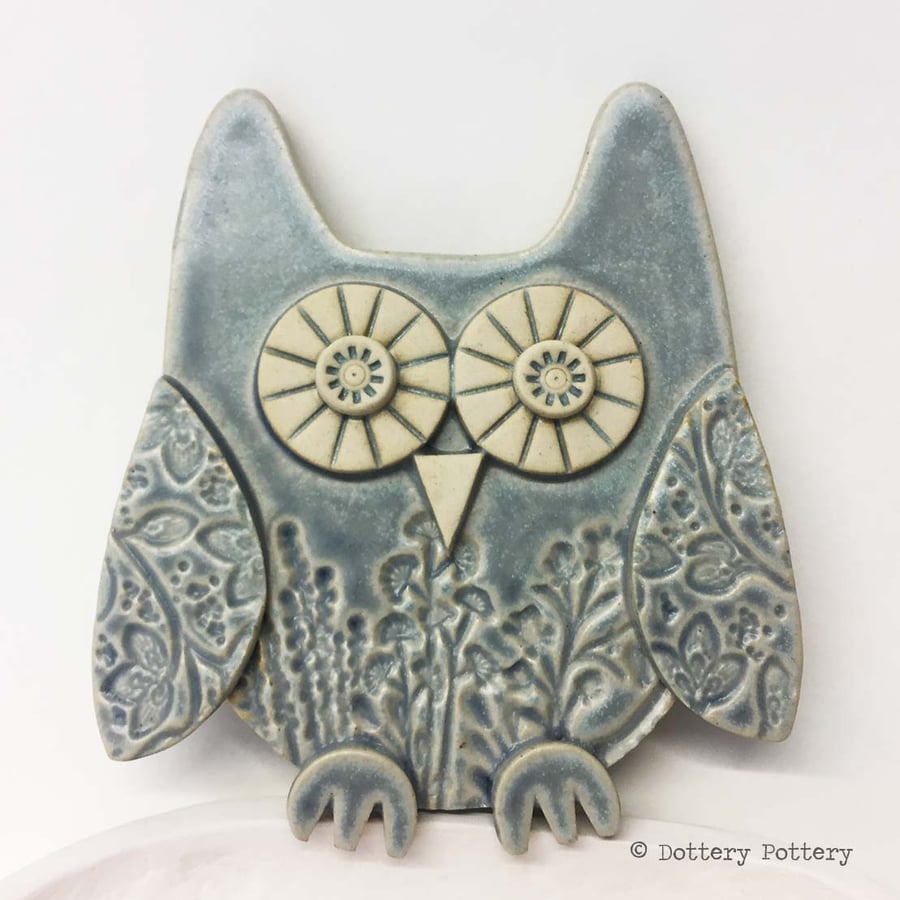 Pottery Owl hanging decoration Ceramic Owl