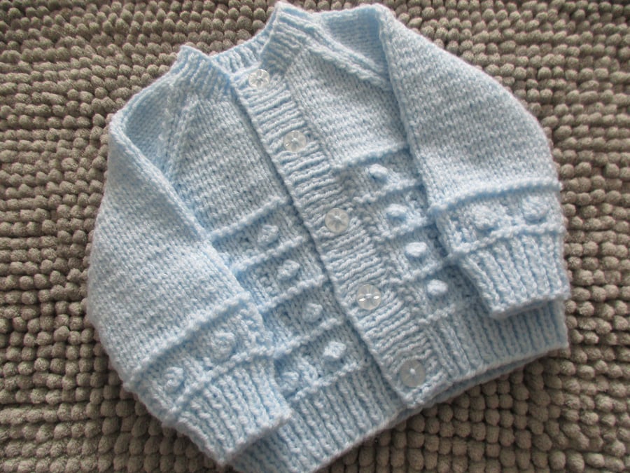 16" Baby Boys Bobble Patterned Cardigan