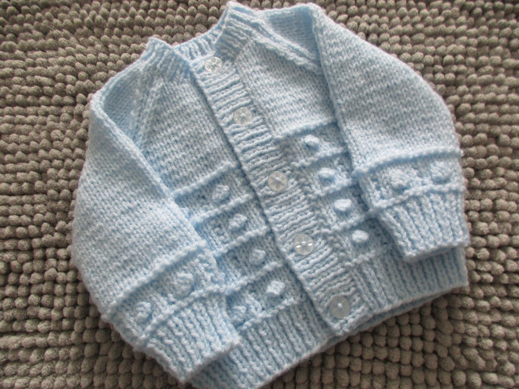 16" Baby Boys Bobble Patterned Cardigan