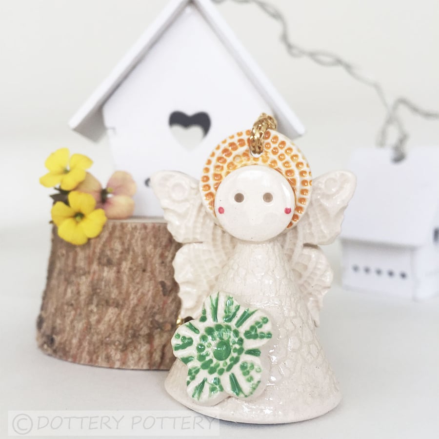 Teeny little fairy decoration pottery fairy ceramic fairy flower fairy
