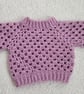 Crocheted baby jumper - dusty pink  - Image 2