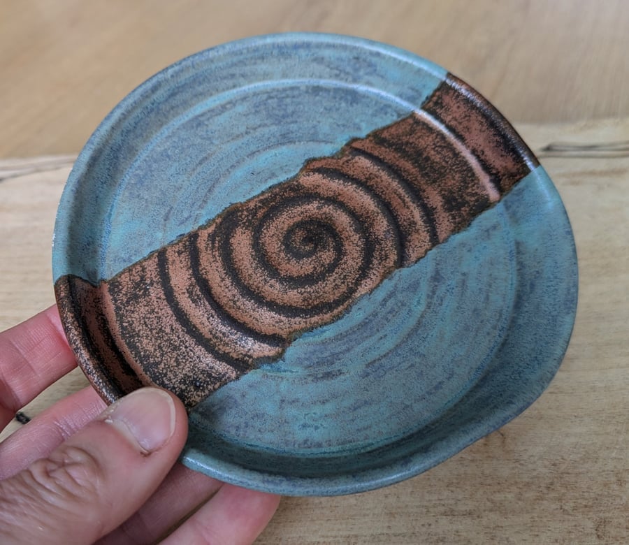 Spoon rest (stone blue & copper)