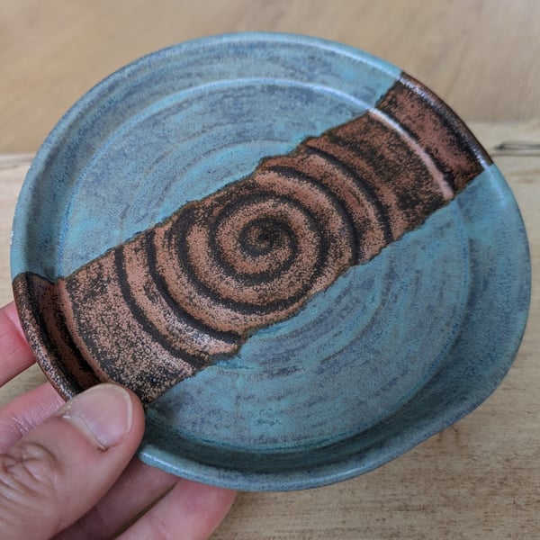 Spoon rest (stone blue & copper)