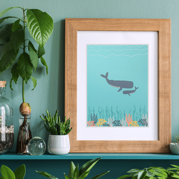 Whale A5 Art Print