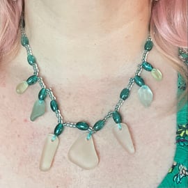 Sea Glass and Glass Bead necklace - SGBN05