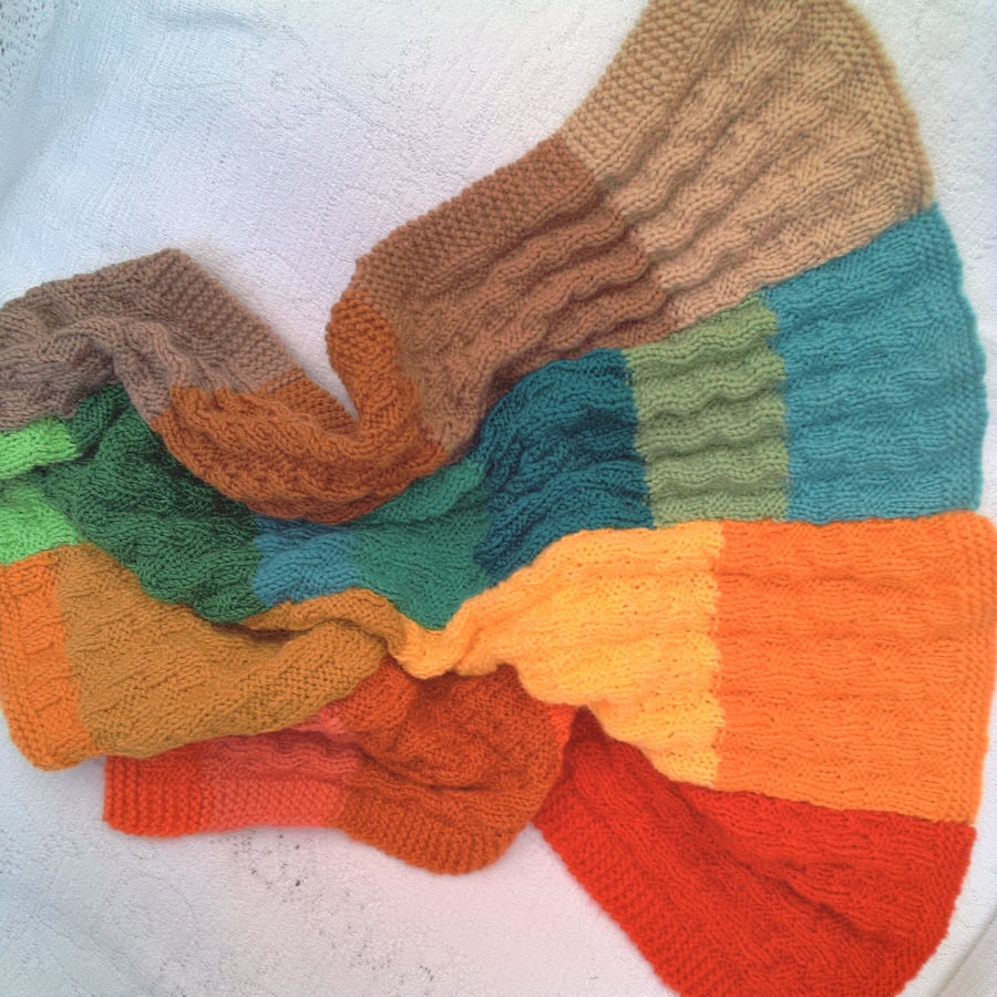 Baby's Multi Coloured Basket Weave Blanket, Nursery Blanket, Coming Home Blanket