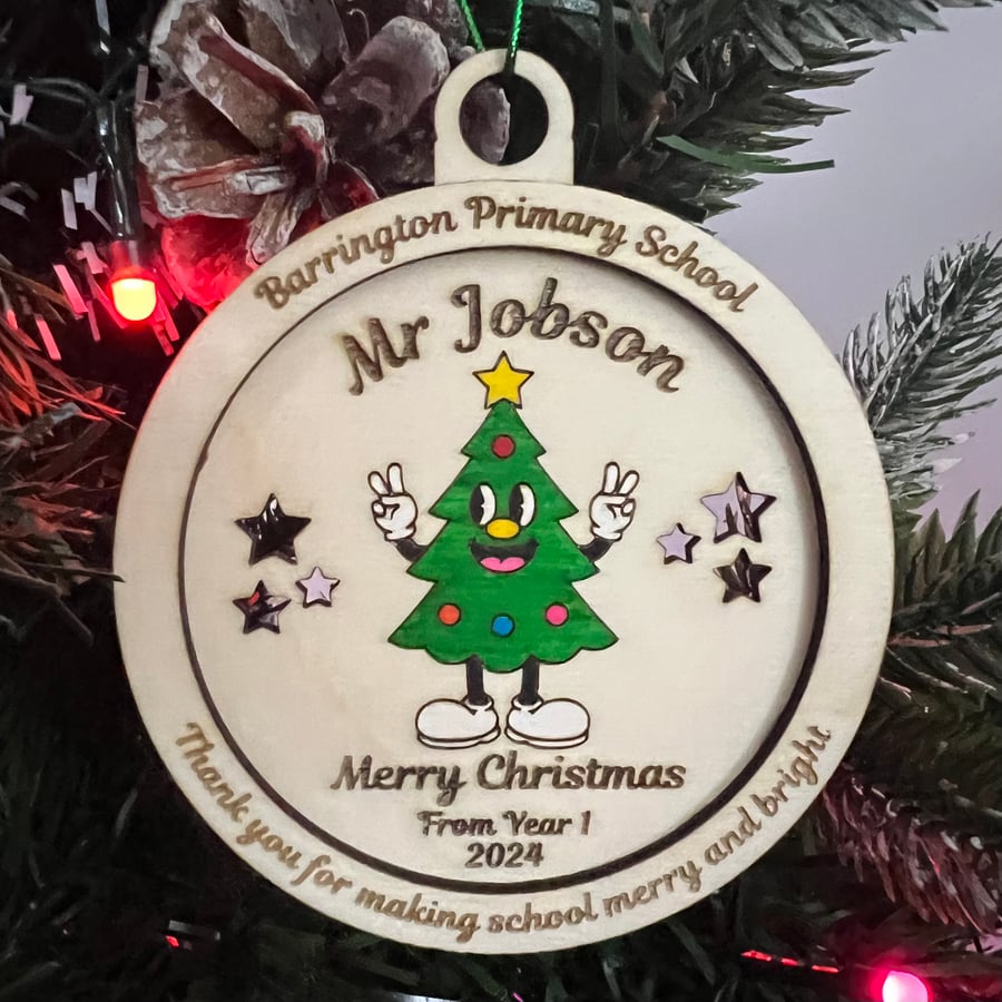Personalised Wooden Bauble 