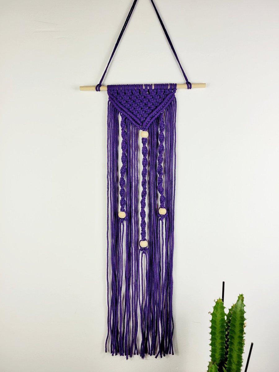 Purple Macrame Wall hanging, wall art, Bohemian wall decor