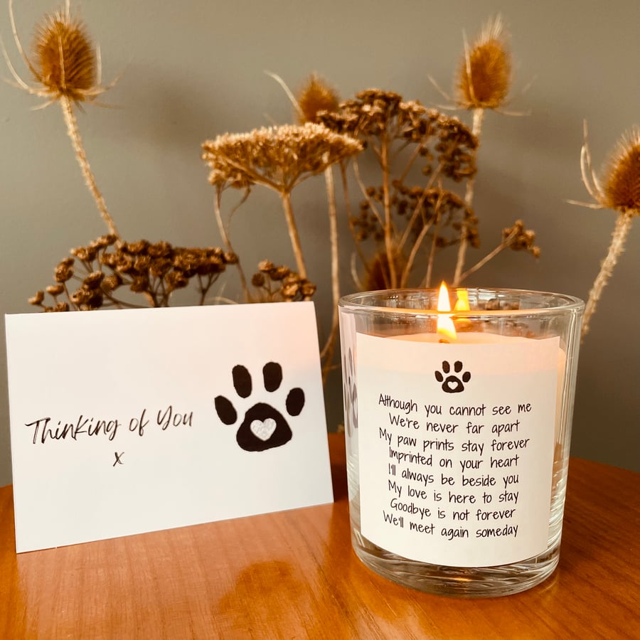 Pet Memorial Candle with Gift Card