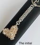 Handbag Charm, Golden Crystal Puffed Heart, with a Chainmaille Chain and Keyring - Image 3