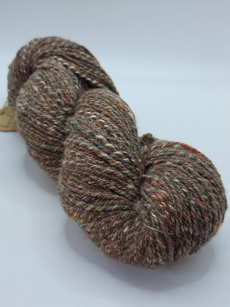 Handspun yarn with silk