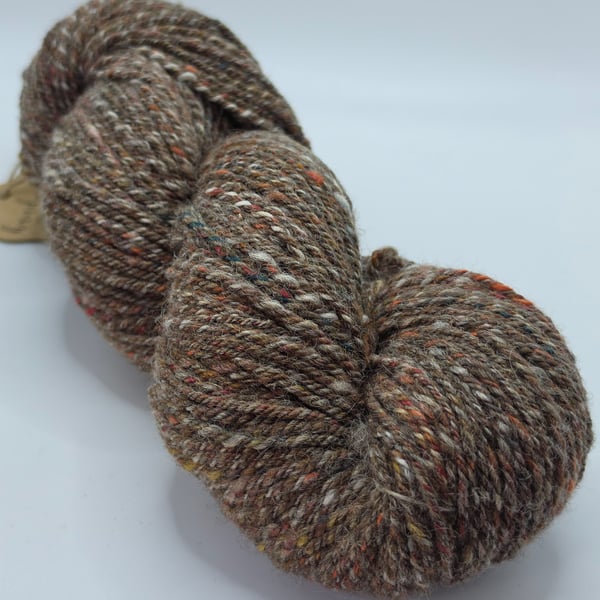 Handspun yarn with silk