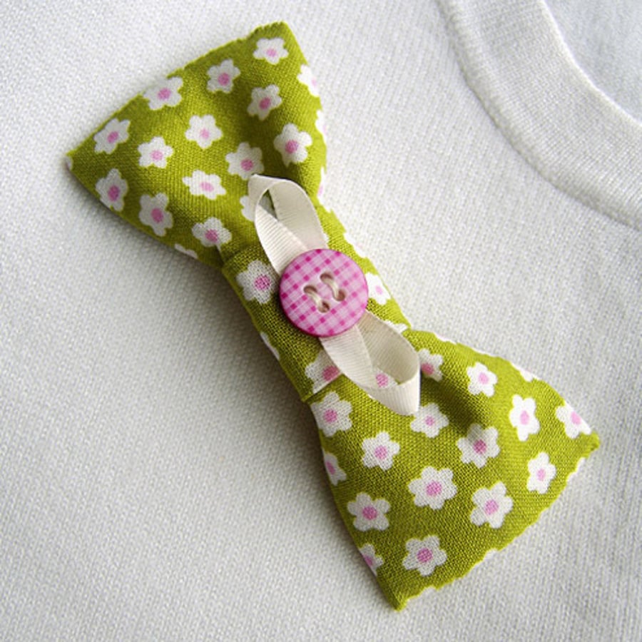 Cute Fabric Bow Brooch