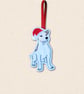 Jack Russell Christmas Tree Decoration - Embroidered Dog Ornament