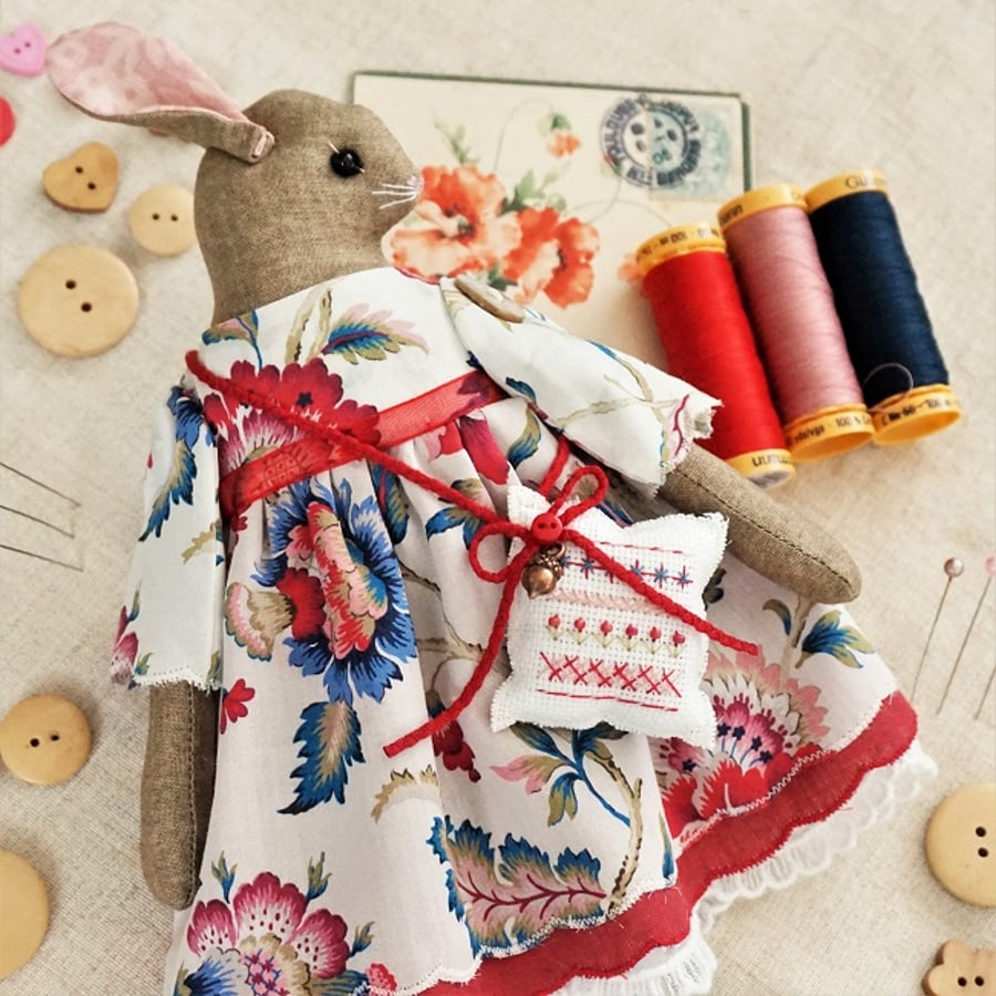 Mathilde, A Bobtail Bunny in Liberty Lawn - Folksy
