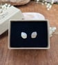 Gold & Silver Leaf Duo Stud Earrings - Image 4