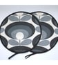 Aga Hob Lid Mat Pad Cover With Loop 1970s Flower Grey and Black Surface Saver - Image 5
