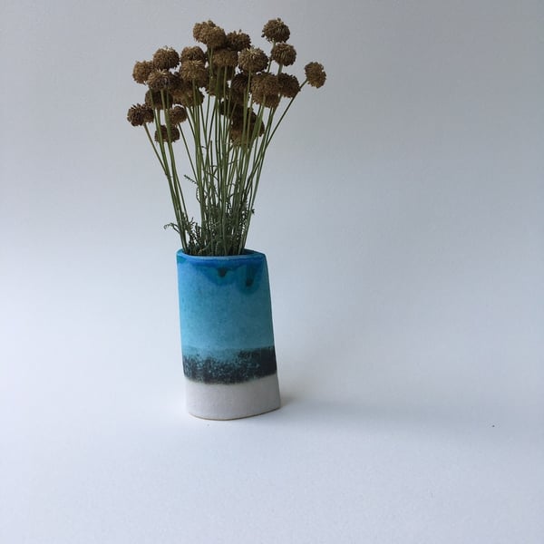 Stoneware with Landscape Bud Vase