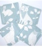 Coasters 4 x Deer Fox Rabbit Squirrel Set of Four Drink Mats Duck Egg Wildlife