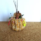 Handmade Crochet Pumpkin Pin Cushion 