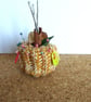 Handmade Crochet Pumpkin Pin Cushion 