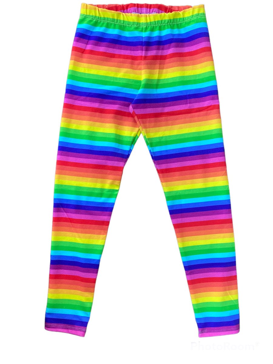 Leggings with Rainbow coloured stripes -  in sizes 1 year up to 8 years 
