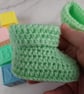 Mint Green Crochet Baby Booties - Handmade Newborn Booties 0-3 Months - Image 4
