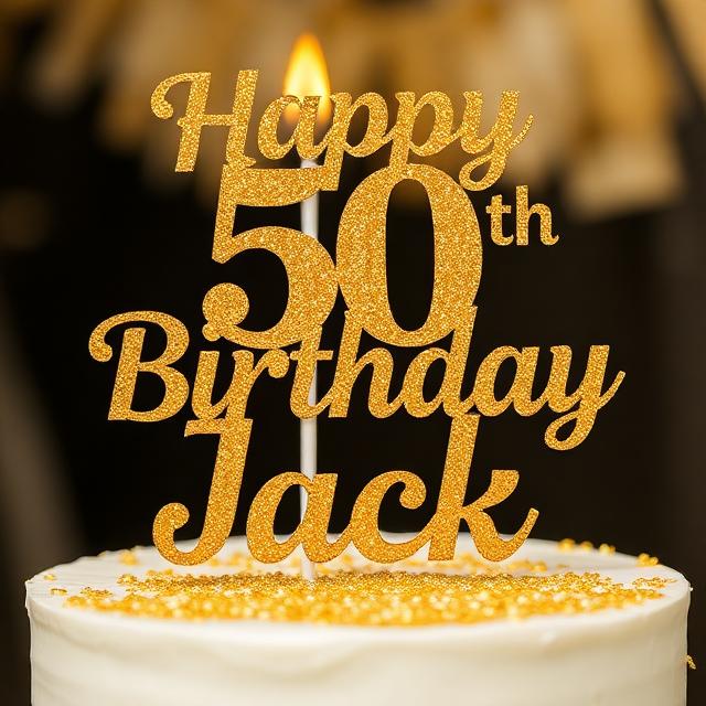 50th Birthday Cake Topper, Happy 50th Birthday Cake Topper, Custom Cake Topper