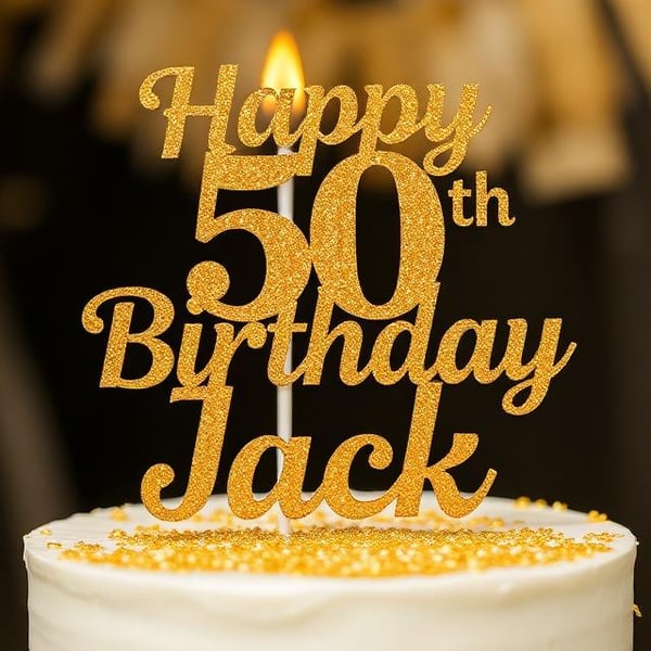 50th Birthday Cake Topper, Happy 50th Birthday Cake Topper, Custom Cake Topper