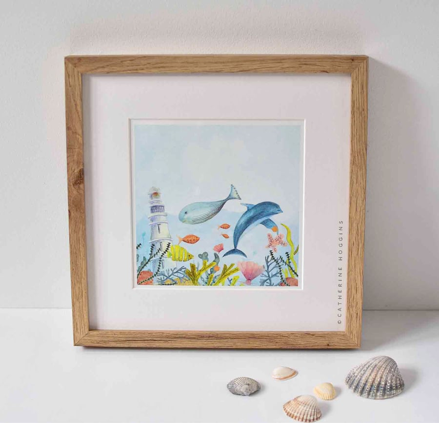 Under the Sea - Coastal  Wall Art - Illustrated Print 