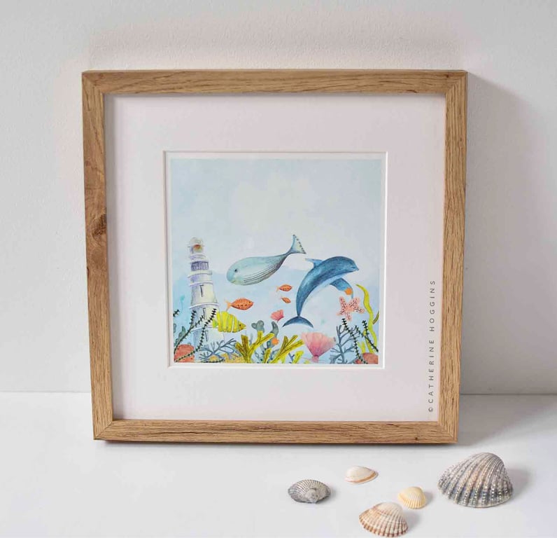Under the Sea - Coastal  Wall Art - Illustrated Print 